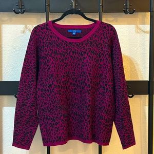 Apt. 9 Fucsia & Black Leopard Sweater